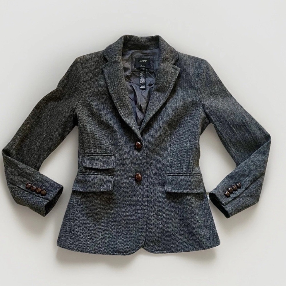 J. Crew 100% Wool Women's Gray Blazer Size 2